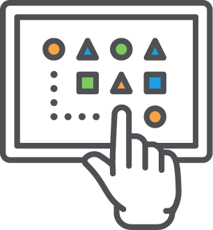Visual and conceptual instruction icon for ST Math Middle School Math Games
